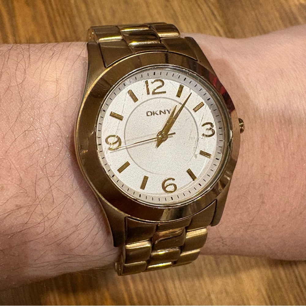 DKNY Watch Women Gold Silver Two Tone Band 50M NY-8231